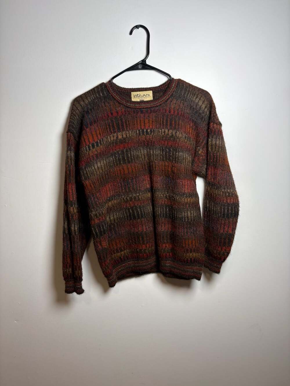 Intiwara Alpaca Wool Multi-Color Striped Pullover Sweater